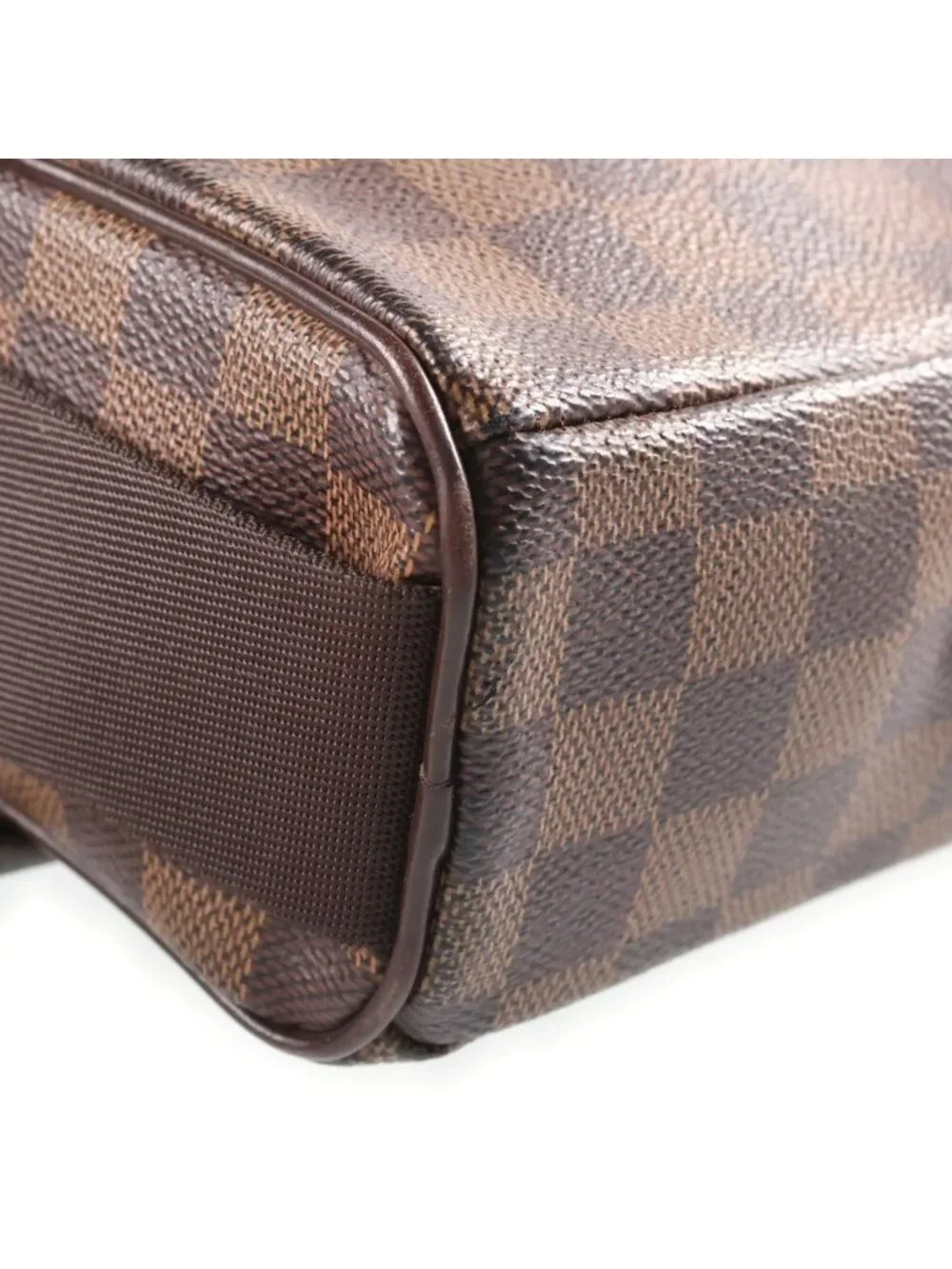 Louis Vuitton Damier Olaf PM Shoulder Bag Brown Leather Gold